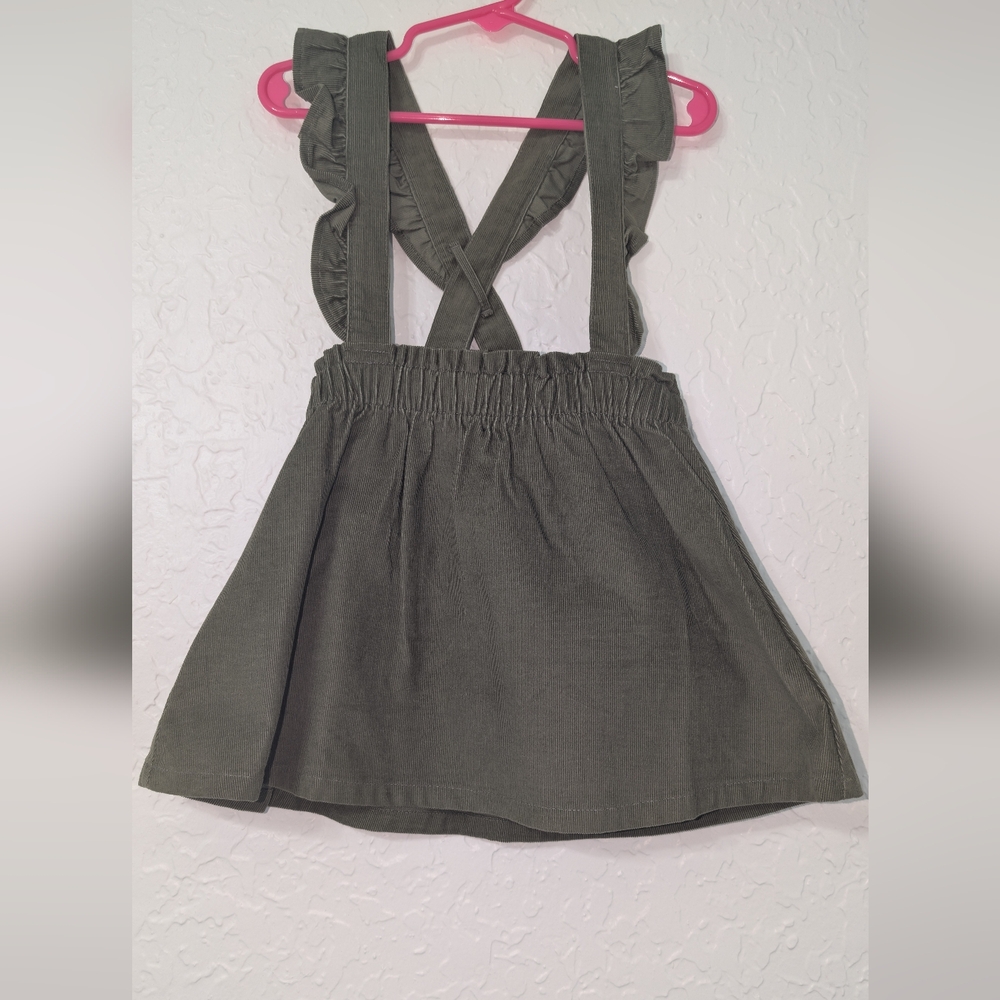 Carters Overall Dress Size 3T Olive Green corduroy NEW
